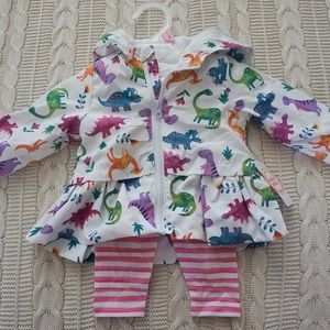 Never worn baby girl rain jacket and outfit